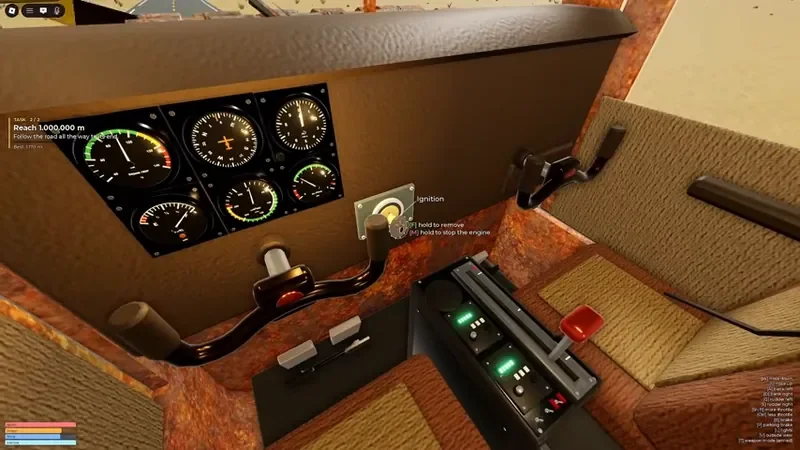 Aircraft cockpit dashboard with ignition and control components