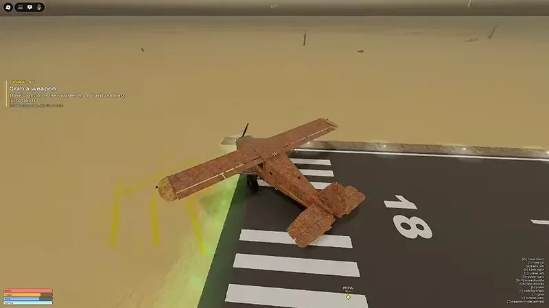 An airport runway used as a takeoff, landing, and navigation landmark
